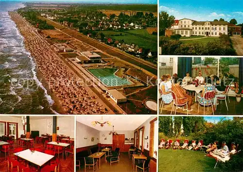 AK / Ansichtskarte Dahme_Ostseebad_Holstein DRK Muetterkurheim Gastraeume Liegewiese Strand Fliegeraufnahme 