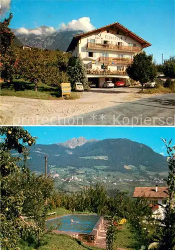 AK / Ansichtskarte Dorf_Tirol Gasthof Eichenhof Panorama Freibad Dorf_Tirol