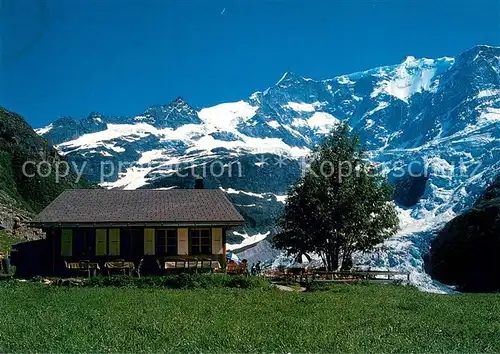 AK / Ansichtskarte Grindelwald Bergrestaurant Stieregg mit Ochs und Fiescherhorn Grindelwald