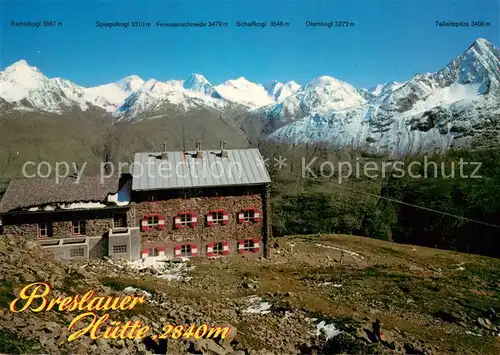 AK / Ansichtskarte Vent_Tirol Breslauer Huette mit Wildspitze Vent_Tirol