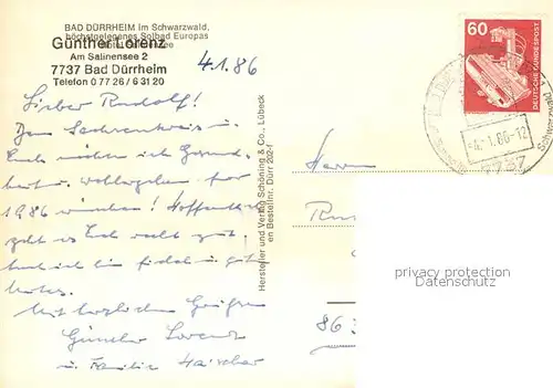 AK / Ansichtskarte Bad_Duerrheim Solbad Bad_Duerrheim