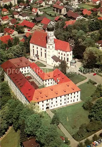 AK / Ansichtskarte Marktoberdorf Bayerische Musikakademie mit Kirche und Schloss Fliegeraufnahme Marktoberdorf