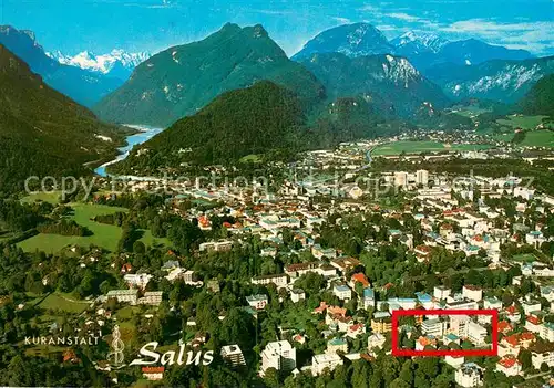 AK / Ansichtskarte Bad_Reichenhall Sanatorium und Kuranstalt Salus Fliegeraufnahme Bad_Reichenhall