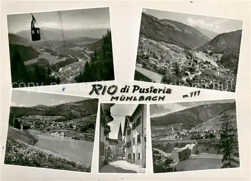 AK / Ansichtskarte Muehlbach_Pustertal_Suedtirol Panorama Rio di Pusteria Bergbahn Ortsmotiv mit Kirche Alpen 