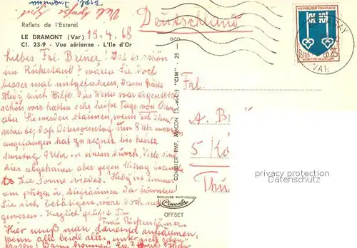 AK / Ansichtskarte Le_Dramont Ile d Or vue aerienne Reflets de l Esterel Le_Dramont