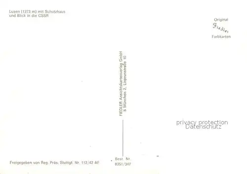 AK / Ansichtskarte Lusen_Bayerischer_Wald mit Schutzhaus Blick in die CSSR Lusen_Bayerischer_Wald