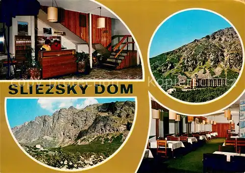 AK / Ansichtskarte Vysoke_Tatry Velicka dolina Sliezsky dom Berghotel Restaurant Landschaftspanorama Hohe Tatra Vysoke Tatry