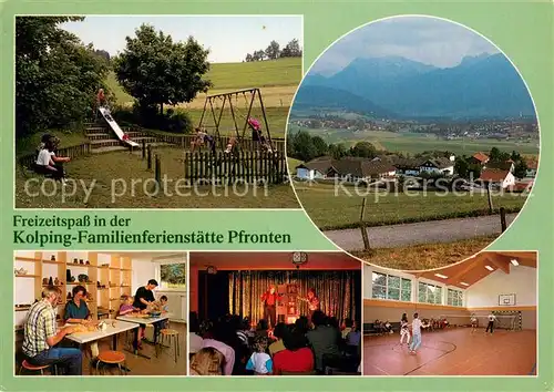 AK / Ansichtskarte Rehbichl_Pfronten Kolping Familienferienstaette Pfronten Spielplatz Bastelzimmer Veranstaltung Turnhalle Rehbichl Pfronten