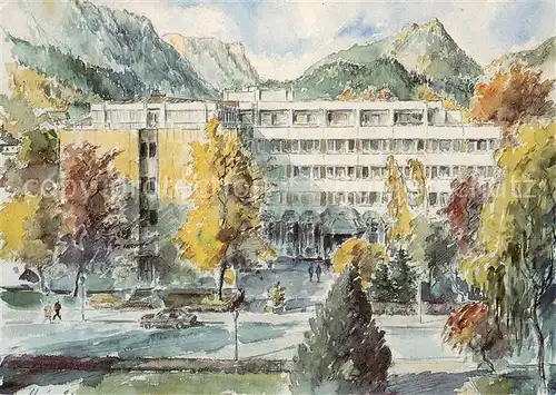 AK / Ansichtskarte Bad_Reichenhall Klinik Alpenland Kuenstlerkarte Bad_Reichenhall