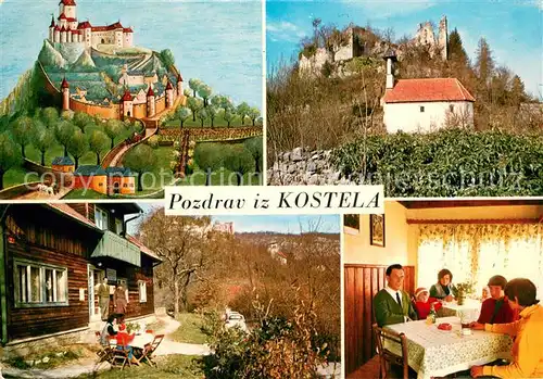 AK / Ansichtskarte Kostel Burg Berghuette Gastraum Schloss Kuenstlerkarte 