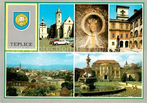 AK / Ansichtskarte Teplice Pri teplych radioaktivnich pramenech znamych jiz v praveku zalozene mesto s radou budov kdy lazne dosahly evropske proslulosti Teplice