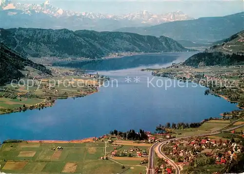 AK / Ansichtskarte Ossiachersee Fliegeraufnahme mit Julische Alpen Ossiachersee