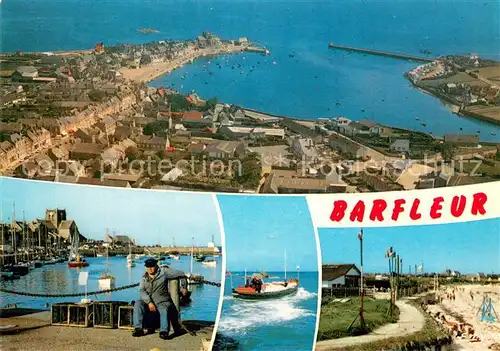 AK / Ansichtskarte Barfleur_Manche Vue aerienne Le Port La Plage Barfleur_Manche