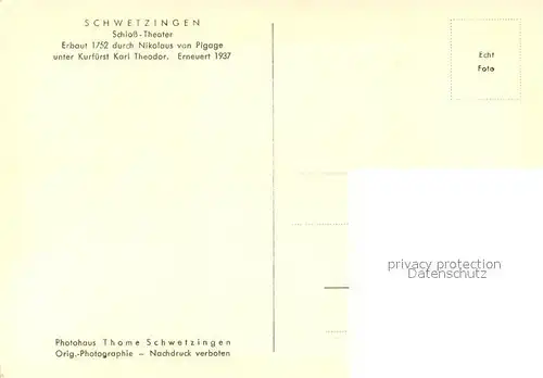 AK / Ansichtskarte Schwetzingen Schlosstheater Schwetzingen