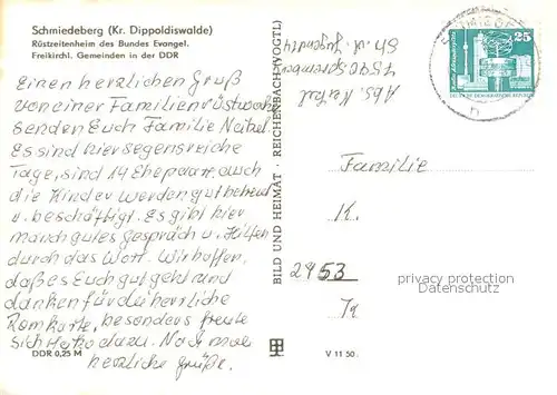 AK / Ansichtskarte Schmiedeberg _Dippoldiswalde Friedenskapelle Martin Luther King Haus Treppenhaus Speisesaal Der Fischzug Schmiedeberg 