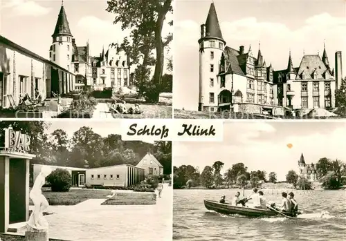 AK / Ansichtskarte Klink_Waren Schloss Klink Erholungsheim des FDGB Bar Bootspartie Klink Waren