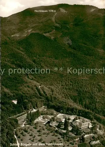 AK / Ansichtskarte Badenweiler Schloss Buergeln mit Hotel Hochblauen Fliegeraufnahme Badenweiler