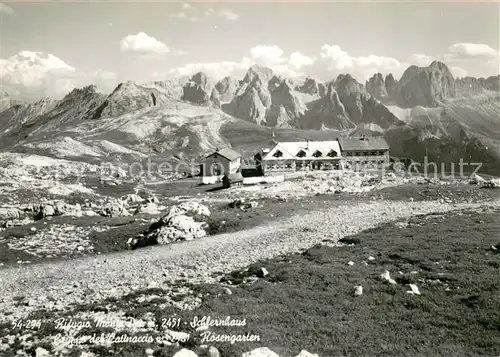 AK / Ansichtskarte Schlernhaus Panorama mit Rosengarten Schlernhaus