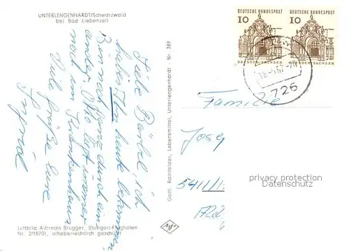 AK / Ansichtskarte Bad_Liebenzell Unterlengenhardt Fliegeraufnahme Bad_Liebenzell