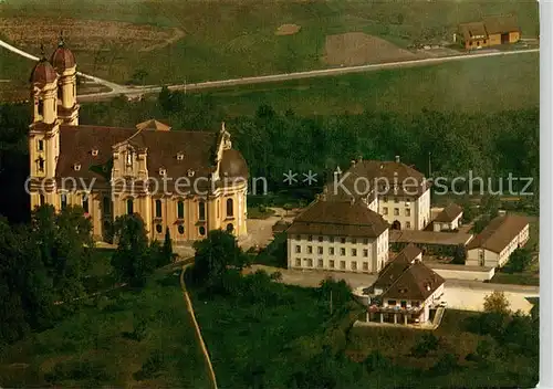 AK / Ansichtskarte Ellwangen_Jagst Wallfahrtskirche Schoenenberg mit Haus Schoenenberg Fliegeraufnahme Ellwangen_Jagst