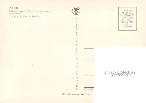 AK / Ansichtskarte Zychlin_PL Barokowy kosciol Osiedle mieszkaniowe Dom Kultury 