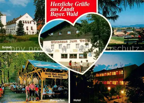 AK / Ansichtskarte Zandt__Oberpfalz Schloss Wirtshaus zum Braeu Biergarten Hotel 