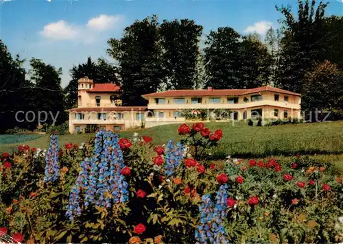 AK / Ansichtskarte Ambach_Starnbergersee Sanatorium Dr. Fritz Wiedemann Blumenbeet Ambach_Starnbergersee