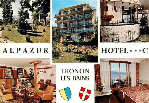 AK / Ansichtskarte Thonon les Bains Alpazur Hotel Bar Foyer Jardin Chambre Thonon les Bains