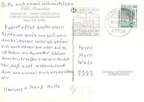 AK / Ansichtskarte Rottach Egern Villa Svendsen Aussenansicht Rottach Egern