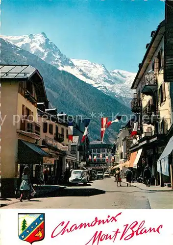 AK / Ansichtskarte Chamonix Rue Vallot et le Mont Blanc Aiguille du Midi Alpes Chamonix