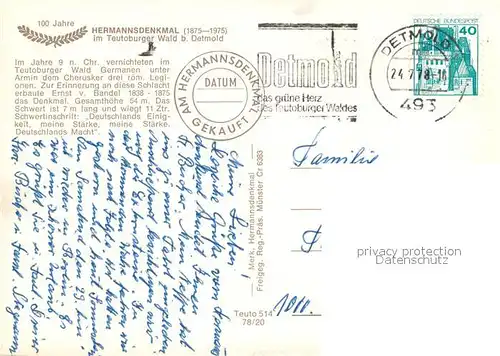 AK / Ansichtskarte Hermannsdenkmal Fliegeraufnahme Hermannsdenkmal