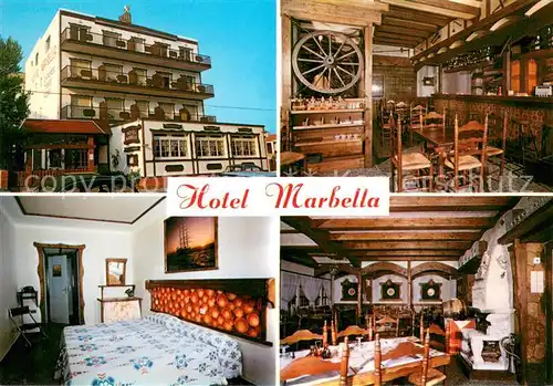 AK / Ansichtskarte Rosas_Costa_Brava_Cataluna Hotel Marbella Gastraum Bar Zimmer Rosas_Costa