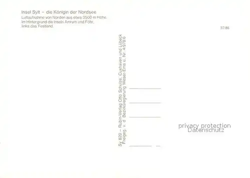 AK / Ansichtskarte Insel_Sylt Fliegeraufnahme Insel_Sylt