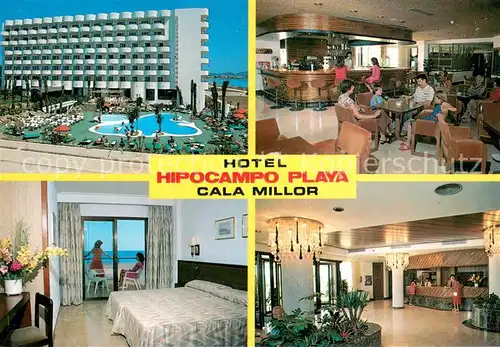 AK / Ansichtskarte Cala_Millor_Mallorca Hotel Hipocampo Playa Gastraum Bar Zimmer Pool Cala_Millor_Mallorca
