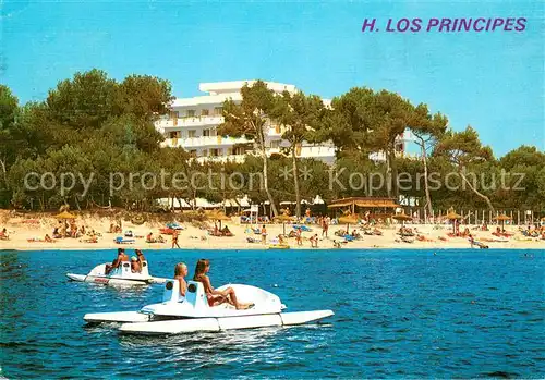 AK / Ansichtskarte Bahia_de_Alcudia Hotel Los Principes Strand Tretboote Bahia_de_Alcudia