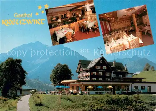 AK / Ansichtskarte Hirschegg_Kleinwalsertal_Vorarlberg Gasthof Kreuzwirt Kreuz Keller Kreuz Iglu Gastraeume Hirschegg_Kleinwalsertal