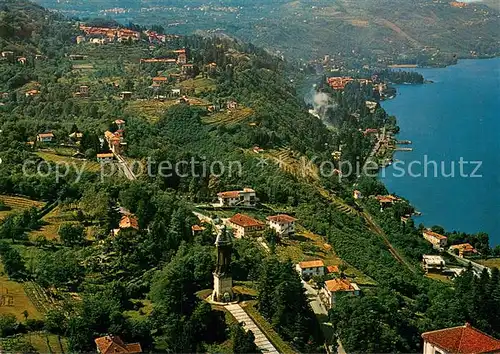 AK / Ansichtskarte Arona_Lago_Maggiore Statua di San Carlo Borromeo Veduta aerea Arona_Lago_Maggiore
