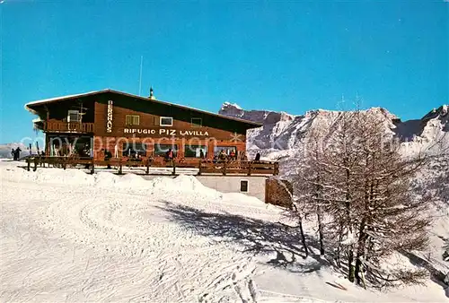 AK / Ansichtskarte Alta_Badia Rifugio Piz Lavilla Winterlandschaft Dolomiten Alta_Badia
