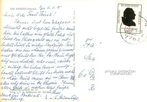 AK / Ansichtskarte Wangen_Bodensee Fliegeraufnahme Wangen Bodensee