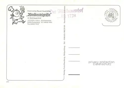 AK / Ansichtskarte Ruhpolding Grills Cafe Windbeutelgraefin Muehlbauernhof Ruhpolding