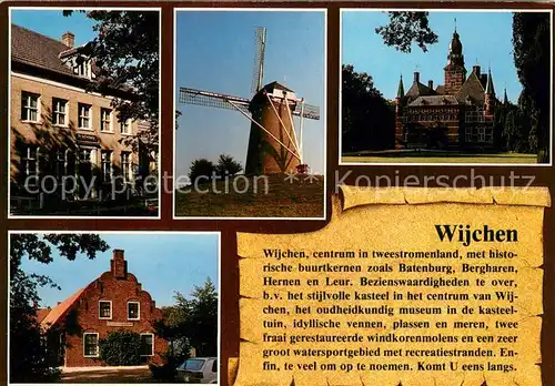 AK / Ansichtskarte Wijchen_Leur Teilansichten Windmuehle Schloss Wijchen_Leur