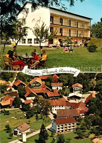 AK / Ansichtskarte Zaundorf_Vilshofen_Niederbayern Pension Stanek Luftbild Ortsansicht Zaundorf_Vilshofen