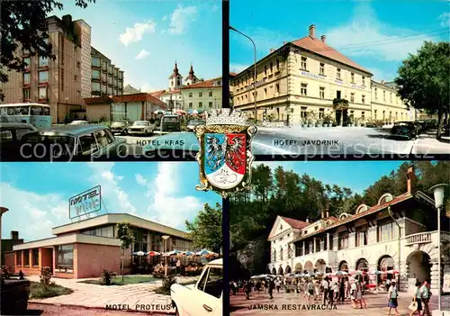 AK / Ansichtskarte Postojna_Adelsberg_Slovenia Hotel Kras Hotel Javornik Motel Proteus Jamska Restavracija 