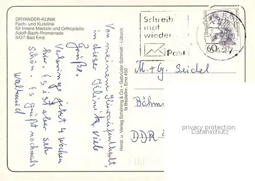 AK / Ansichtskarte Bad_Ems Dryander Klinik Speiseraum Foyer Hallenbad Bad_Ems