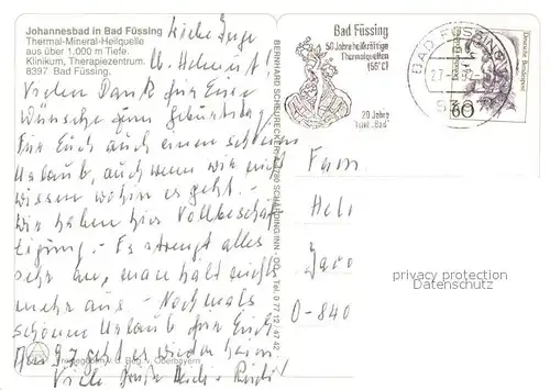 AK / Ansichtskarte Bad_Fuessing Johannesbad Fliegeraufnahme Bad_Fuessing