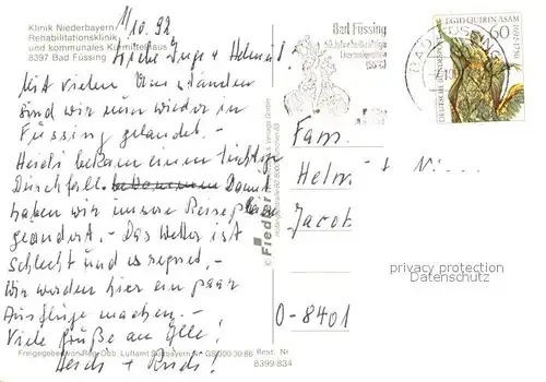 AK / Ansichtskarte Bad_Fuessing Klinik Niederbayern Rehaklinik und Kurmittelhaus Fliegeraufnahme Bad_Fuessing