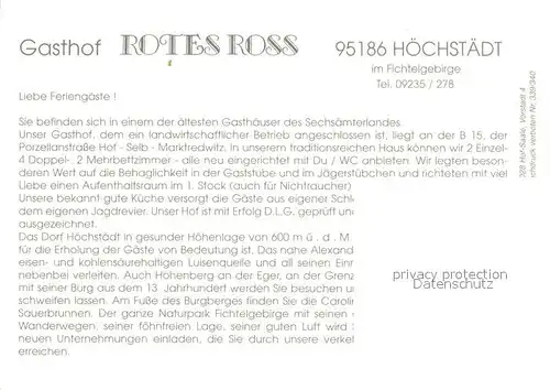 AK / Ansichtskarte Hoechstaedt_Oberfranken Gasthof Rotes Ross Hoechstaedt_Oberfranken