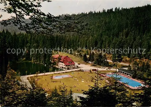 AK / Ansichtskarte Freudenstadt Langenwaldsee mit Waldschwimmbad Cafe Restaurant Freudenstadt