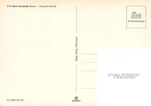 AK / Ansichtskarte Bad_Neustadt Kurpark Klinik Schwanenteich Fontaene Bad_Neustadt