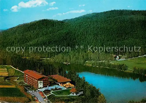 AK / Ansichtskarte Thurmansbang Dreiburgensee mit Ferienhotel Fliegeraufnahme Thurmansbang